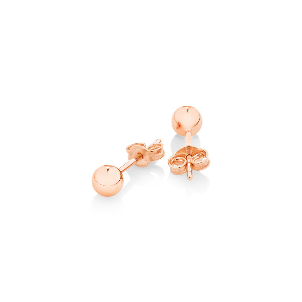 Boutons d'oreilles à bille de 4 mm en or rose 10 K