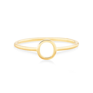 O Initial Ring in 10kt Yellow Gold