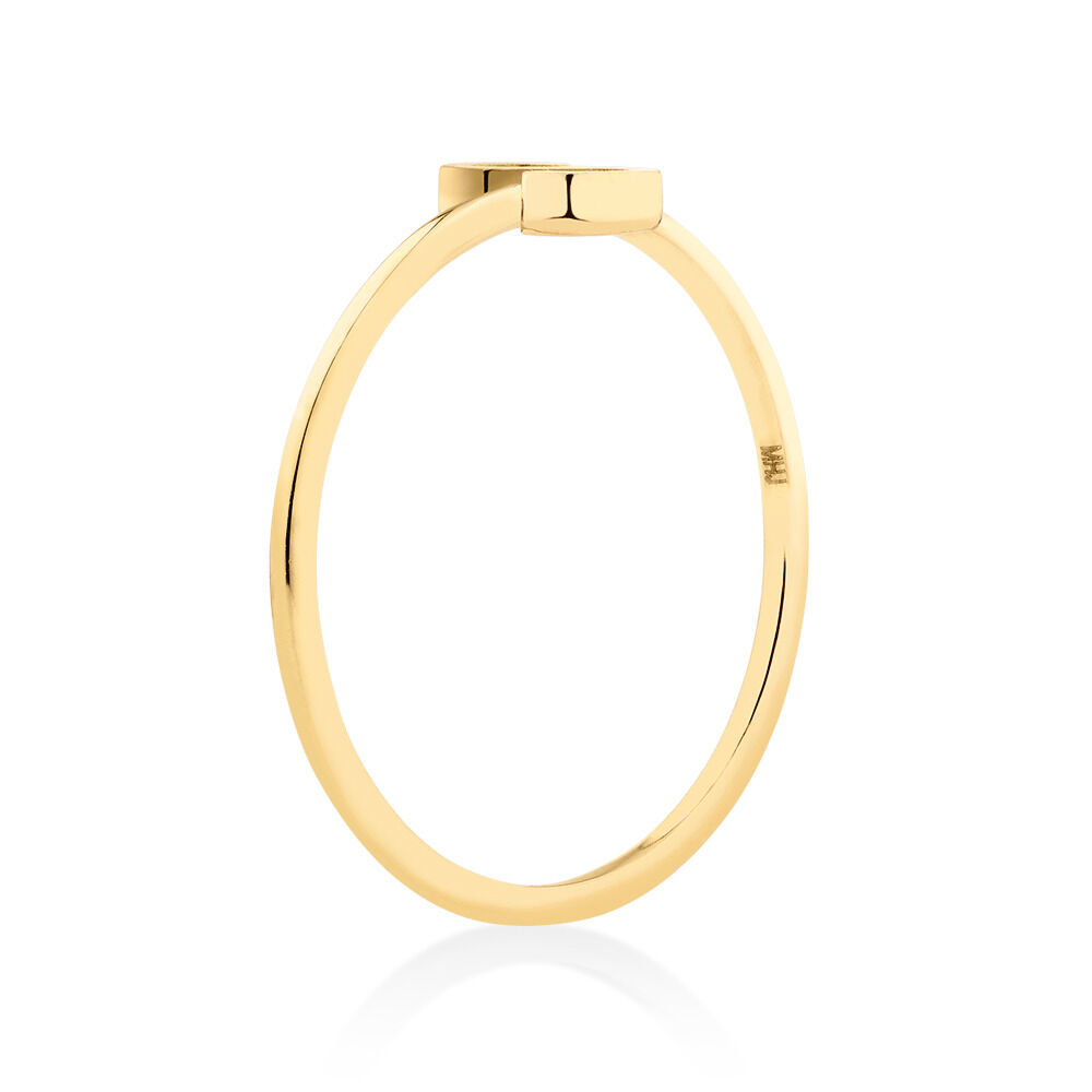S Initial Ring in 10kt Yellow Gold