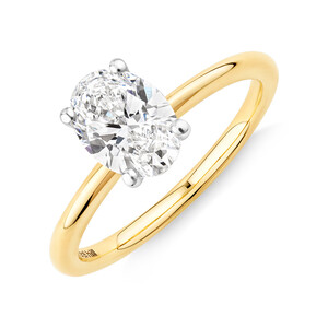 Solitaire Engagement Ring with 1.25 Carat TW of Laboratory-Grown Diamond in 14kt Yellow & White Gold
