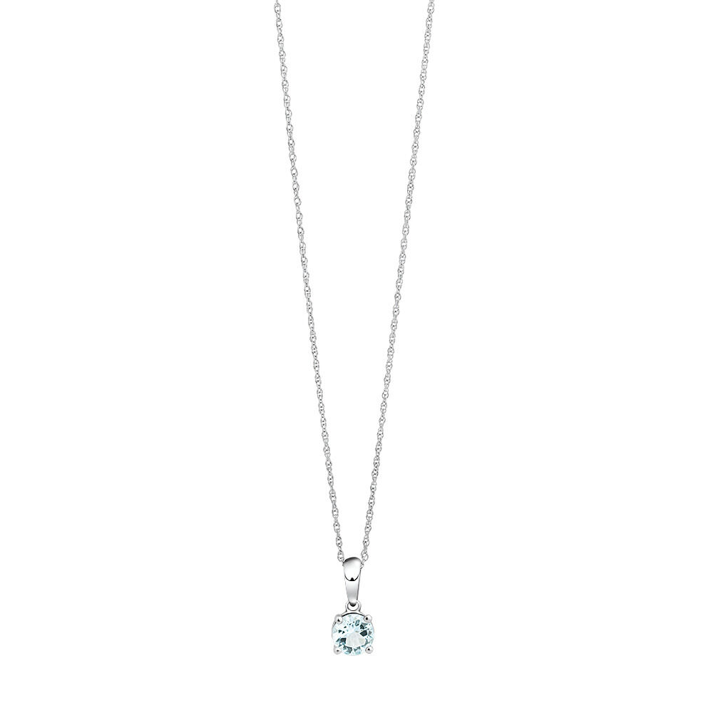 Pendant with Aquamarine in 10kt White Gold
