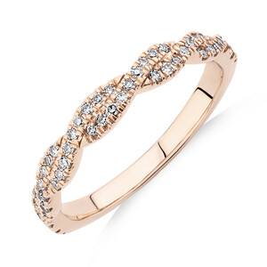 Evermore Twist Wedding Band with 0.20 Carat TW of Diamonds in 10kt Rose Gold
