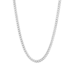 45cm (18") Hollow Curb Chain in Sterling Silver