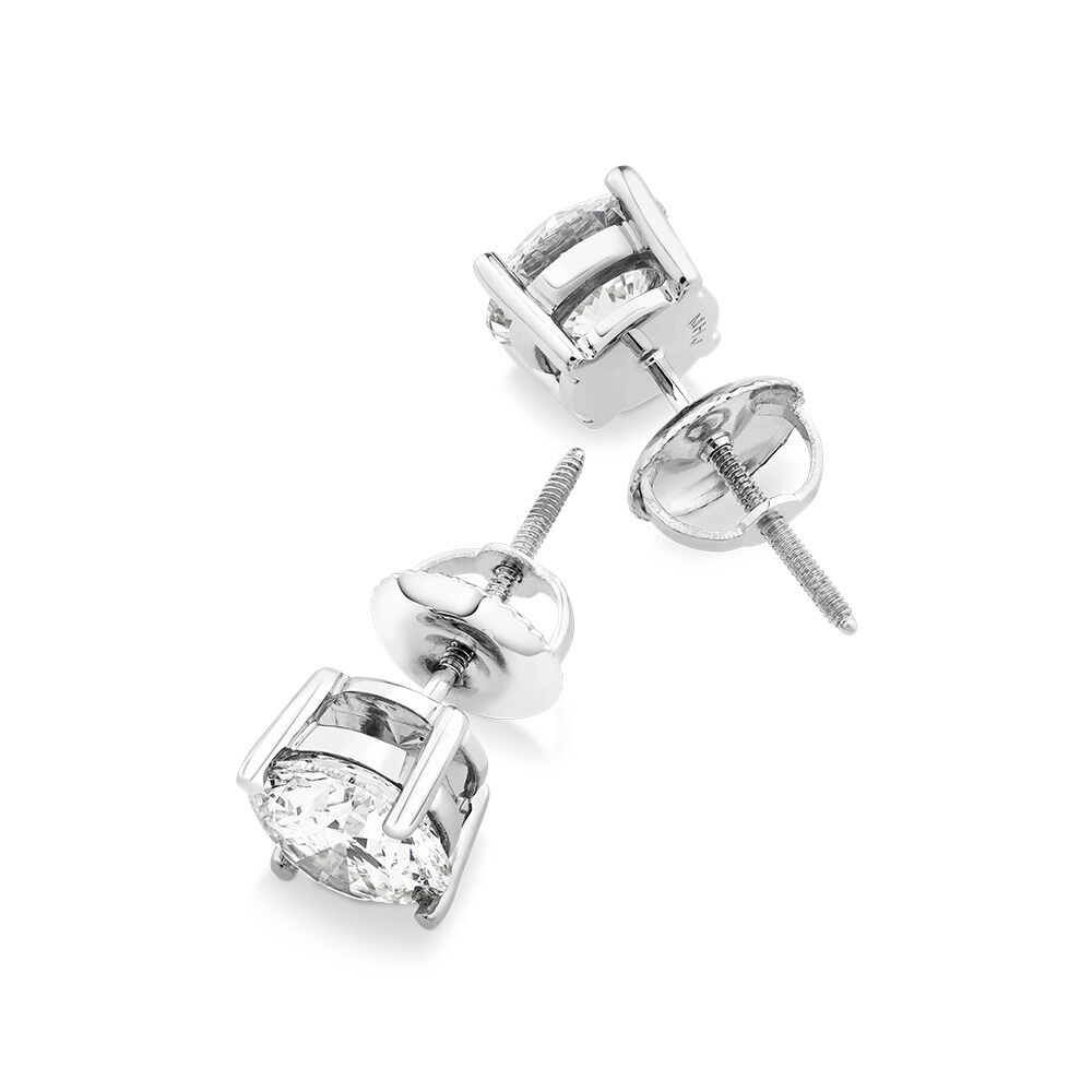 2 Carat TW Laboratory-Grown Diamond Stud Earrings in 14kt White Gold