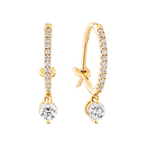 Single Drop Earrings with 0.37 Carat TW of Diamonds in 18kt Yellow Gold