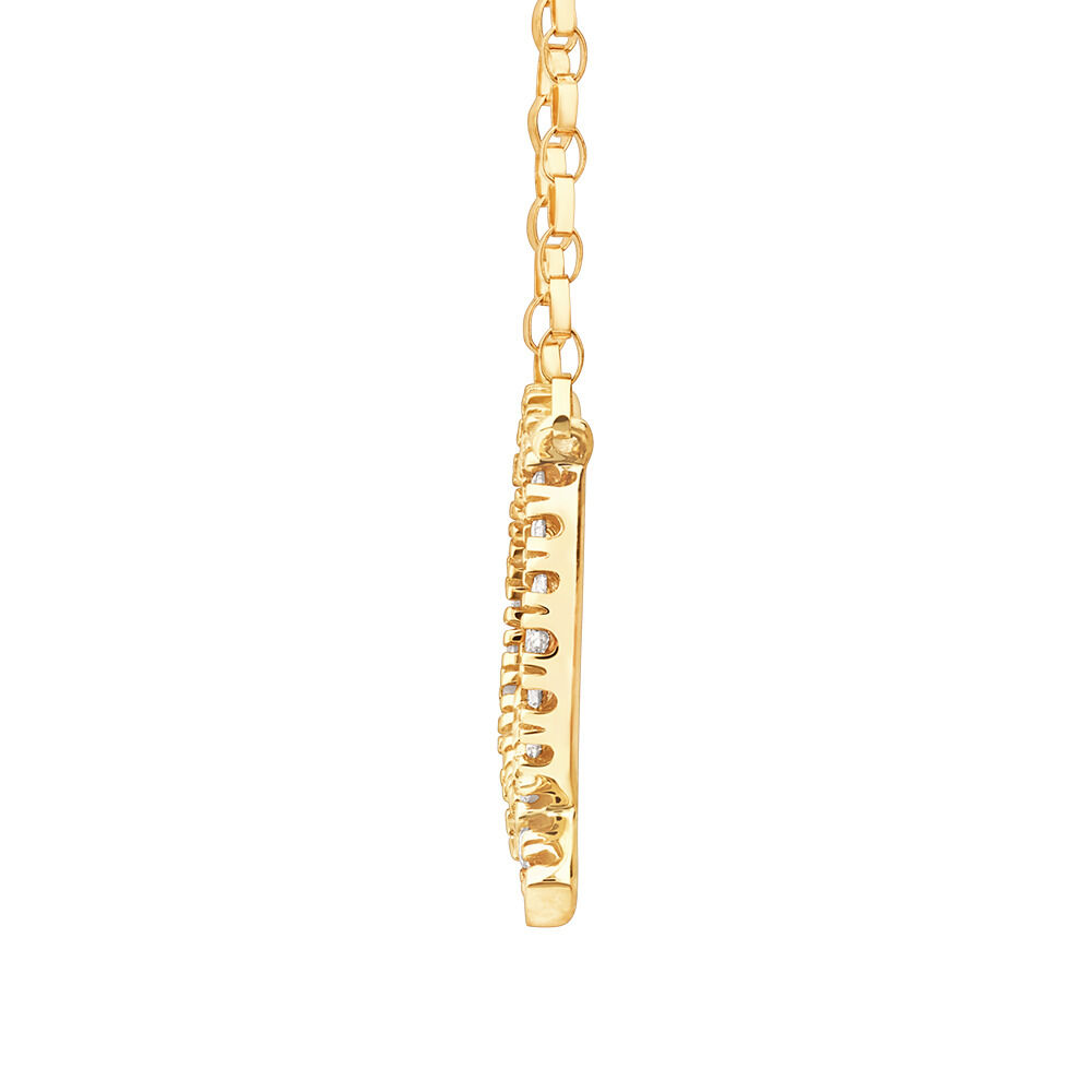 "Q" Initial Necklace with 0.10 Carat TW of Diamonds in 10kt Yellow Gold