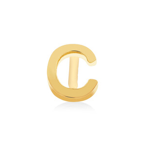 C Initial Single Stud Earring in 10kt Yellow Gold