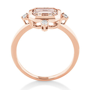 Bezel Ring with Morganite & Diamonds in 10kt Rose Gold