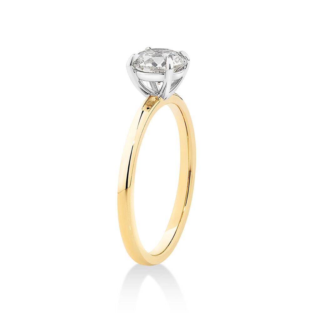 Southern Star Solitaire Engagement Ring with a 1.00 Carat TW Diamond in 18kt Yellow & White Gold