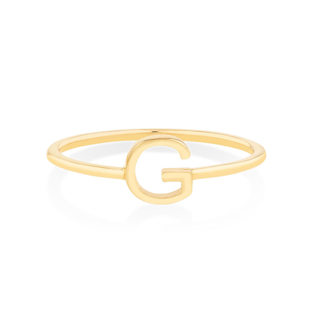 G Initial Ring in 10kt Yellow Gold