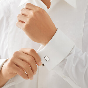 Men's Silver Rectangle Cufflinks