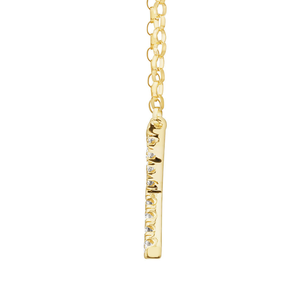 "X" Initial Necklace with 0.10 Carat TW of Diamonds in 10kt Yellow Gold