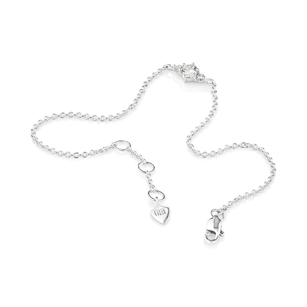 19cm (7") Bracelet with Cubic Zirconia in Sterling Silver