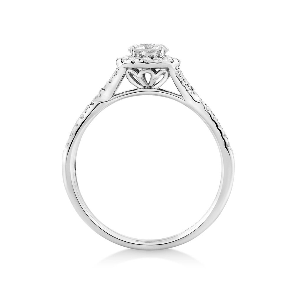 Engagement Ring with 0.70 Carat TW of Diamonds in 14kt White Gold