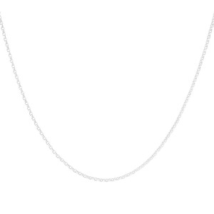Chaîne belcher de 45 cm en or blanc 18 K avec diamants, largeur de 1 à 1,5 mm