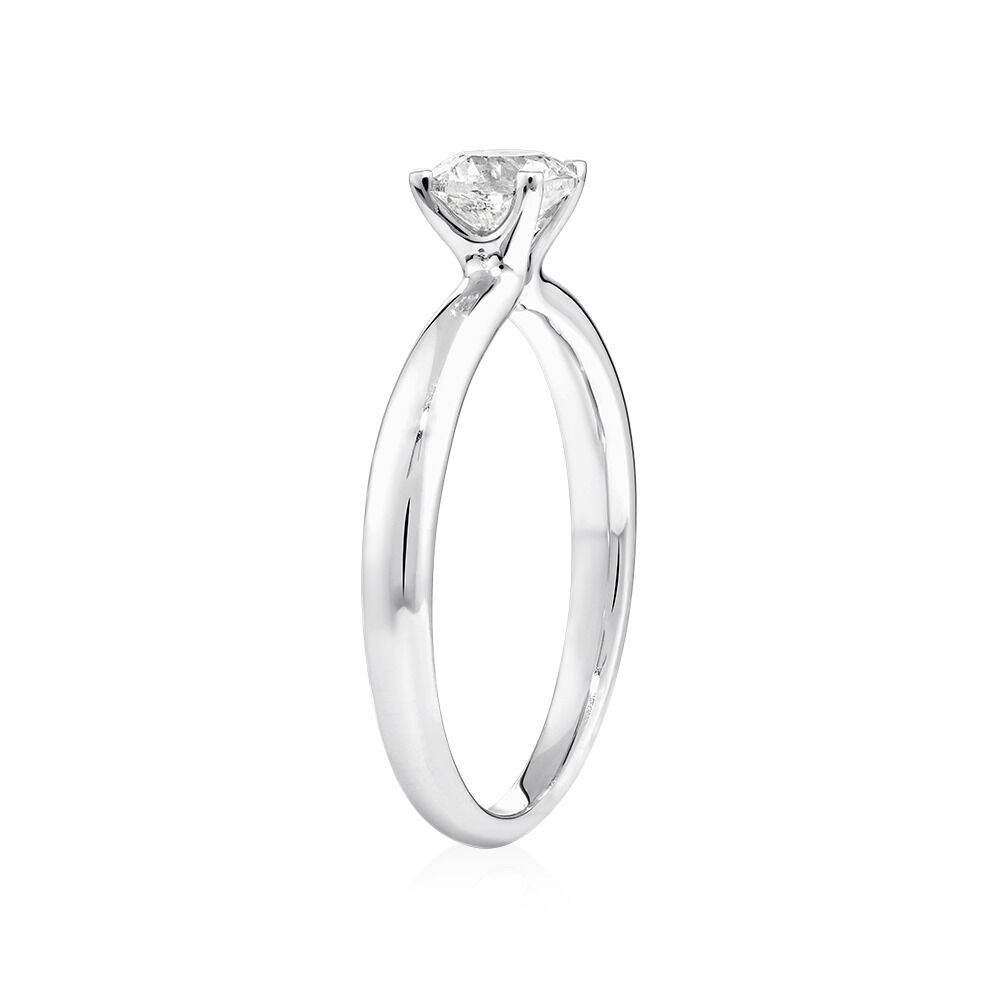 Solitaire Engagement Ring with 0.70 Carat TW of Diamonds in 14kt White Gold