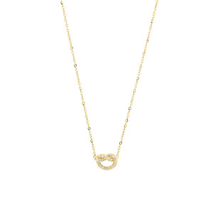 Mini Knots Necklace with 0.10 Carat TW of Diamonds in 10ct Yellow Gold