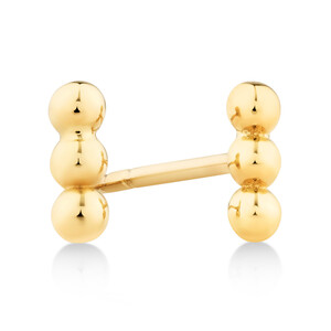 Trio Ball Bar Stud Earrings in 10kt Yellow Gold