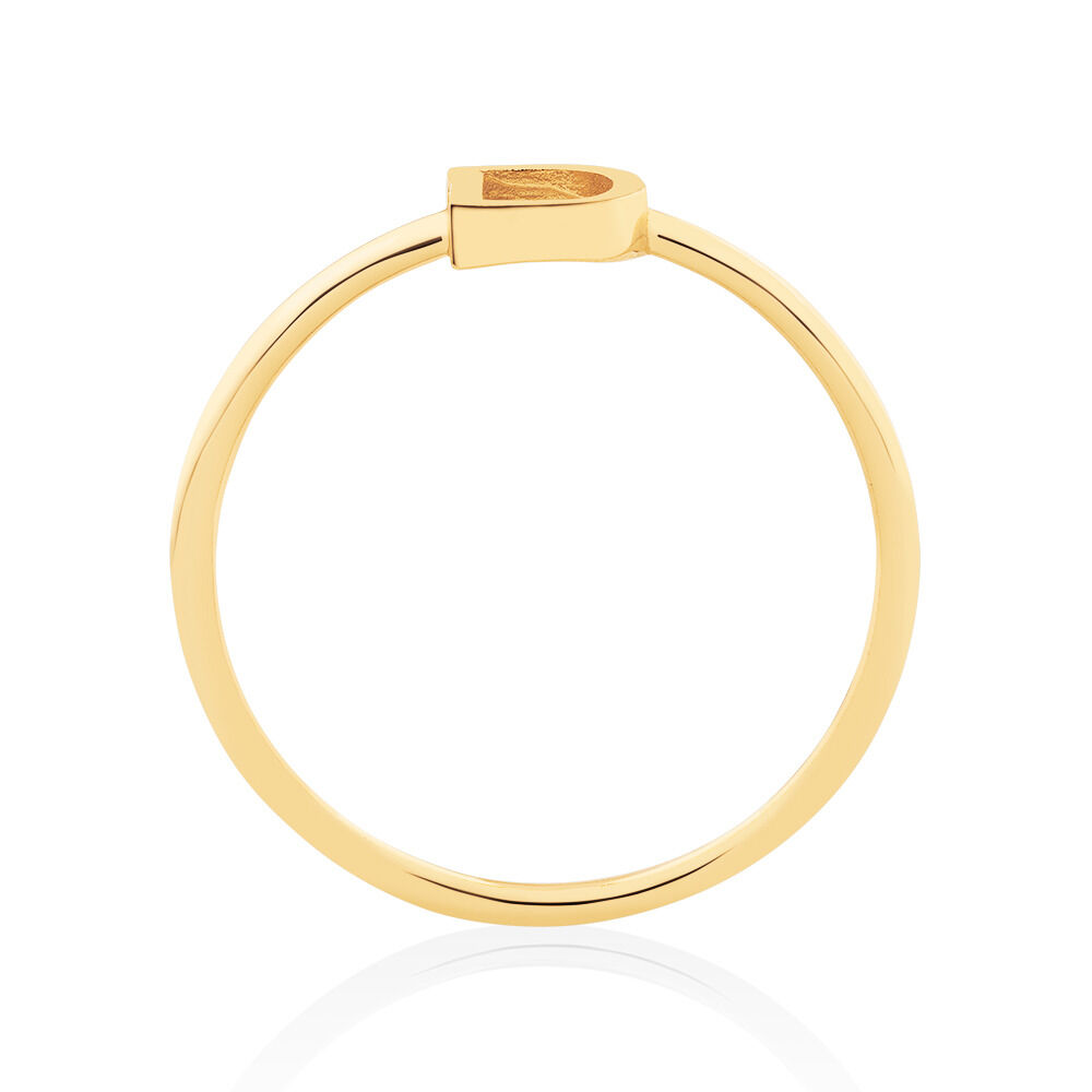 D Initial Ring in 10kt Yellow Gold