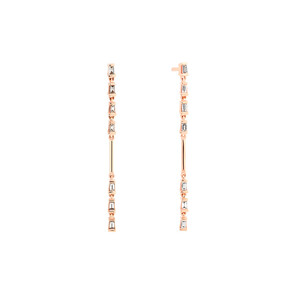 Linear Drop Earrings With 0.16 Carat TW Diamonds In 10kt Rose Gold