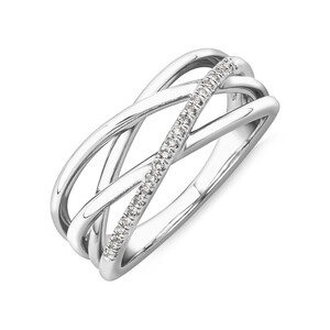 Ring with 0.10 Carat TW of Diamonds in Sterling Silver