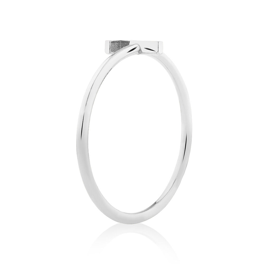 T Initial Ring in Sterling Silver