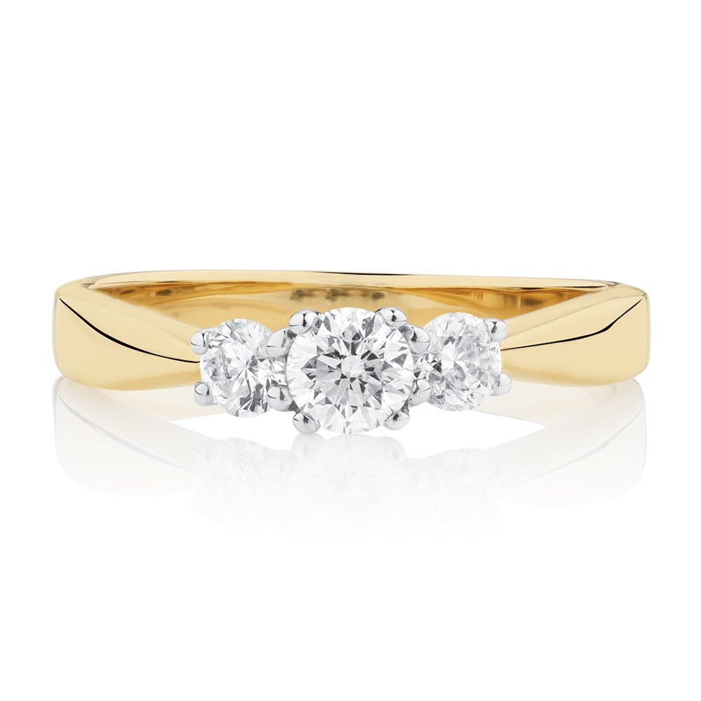 Engagement Ring with 1/2 Carat TW of Diamonds in 10kt Yellow/White Gold