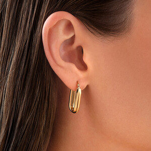 25mm Paperclip Hoop Earrings in 10kt Yellow Gold