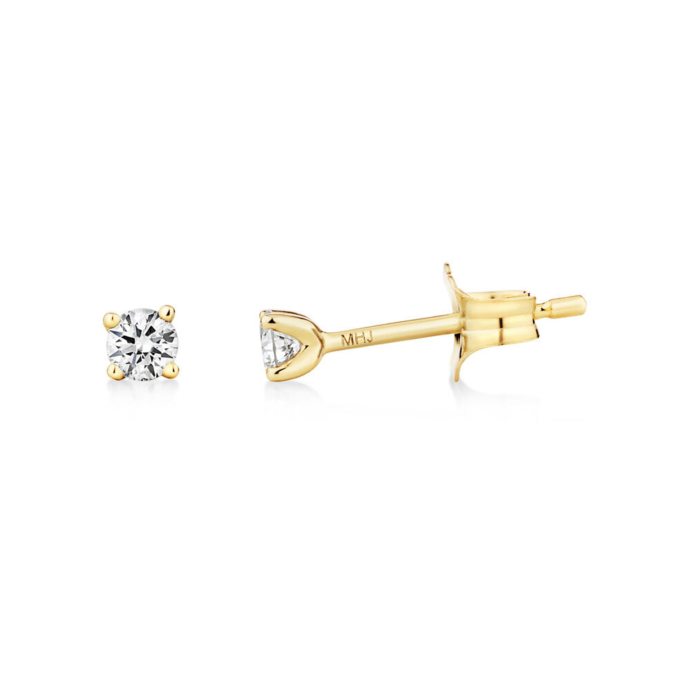 Stud Earrings with 1/7 Carat TW of Diamonds in 10kt Yellow Gold