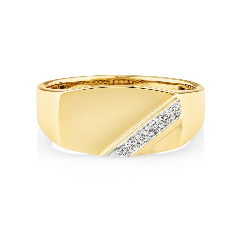 Men's Ring with 0.10 Carat TW of Diamonds In 10kt Yellow Gold