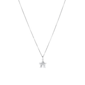 Inukshuk Pendant with Diamonds In Sterling Silver