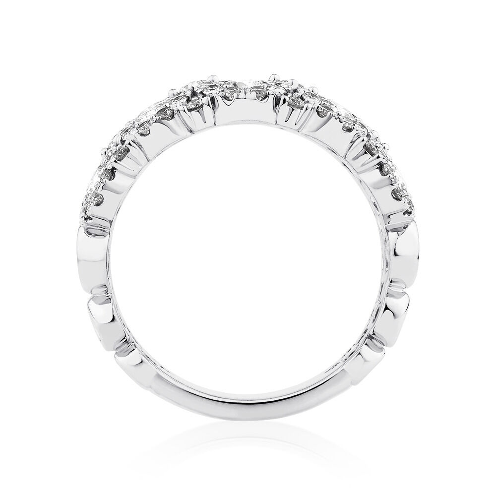 2 Row Bubble Ring with 2.00 Carat TW Diamonds in 14kt White Gold
