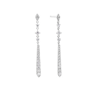 Deco Drop Stud Earrings with 0.50 Carat TW of Diamonds in 10kt White Gold