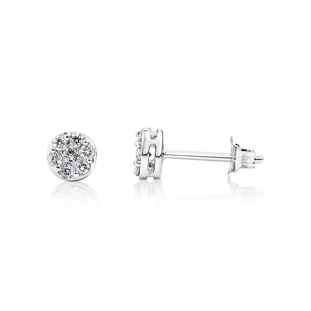 Stud Earrings with 0.25 Carat TW of Diamonds in 10kt White Gold