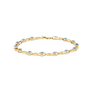 Bracelet with Laboratory Created Emerald & 0.25 Carat TW of Natural Diamonds in 10kt Yellow Gold