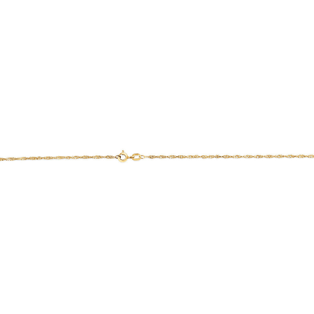 45cm (18") 1mm-1.5mm Width Hollow Singapore Chain in 10kt Yellow Gold