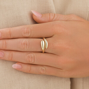 Bold Link Ring in 10kt Yellow Gold