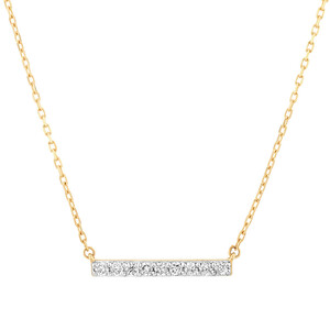 Bar Necklace with 0.10 Carat TW of Diamonds in 10kt Yellow Gold