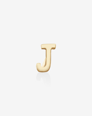J Initial Single Stud Earring in 10kt Yellow Gold
