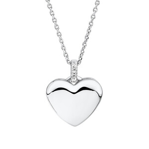 Diamond Accent Heart locket in Sterling Silver