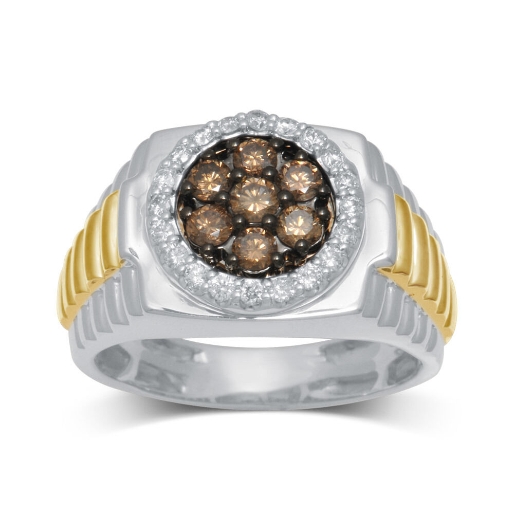 Mens champagne best sale diamond ring