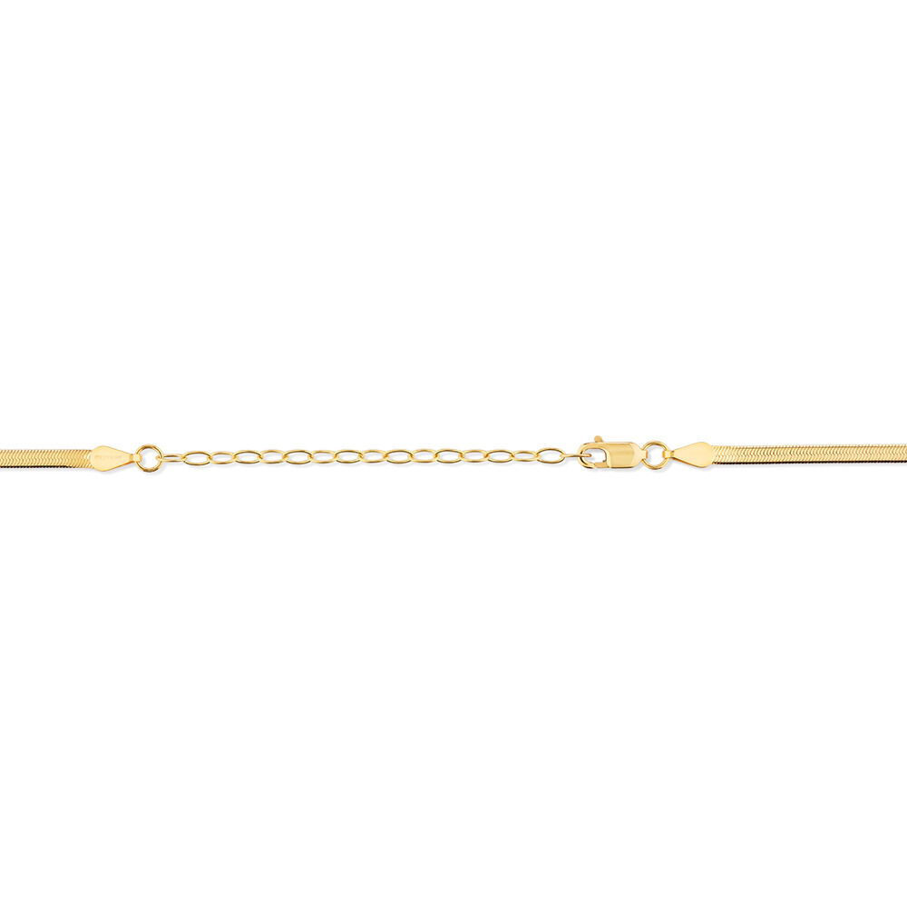 45cm (18”) 2mm-2.5mm Width Herringbone Chain in 10kt Yellow Gold