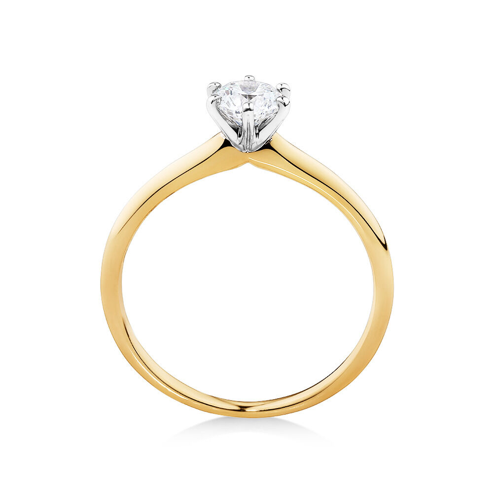 Michael Hill Solitaire Engagement Ring with a 0.50 Carat TW Diamond with the De Beers Code of Origin in 18kt Yellow & White Gold