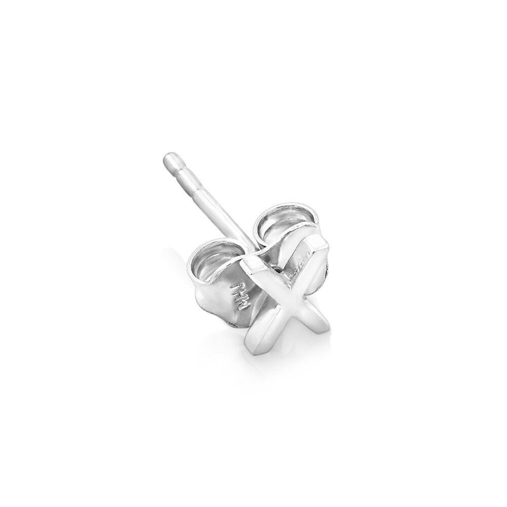 X Initial Single Stud Earring in Sterling Silver