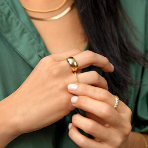 Wide Polished Dome Ring in 10kt Yellow Gold