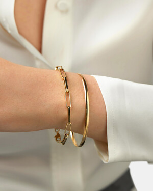 19cm (7.5) 4.3mm Hollow Paperclip Bracelet In 10kt Yellow Gold