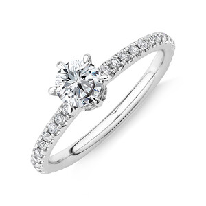 Sir Michael Hill Designer Engagement Ring with 0.70 Carat TW of Diamonds in 18kt White Gold
