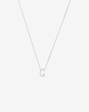 G Initial Necklace with 0.10 Carat TW of Diamonds in 10kt White Gold