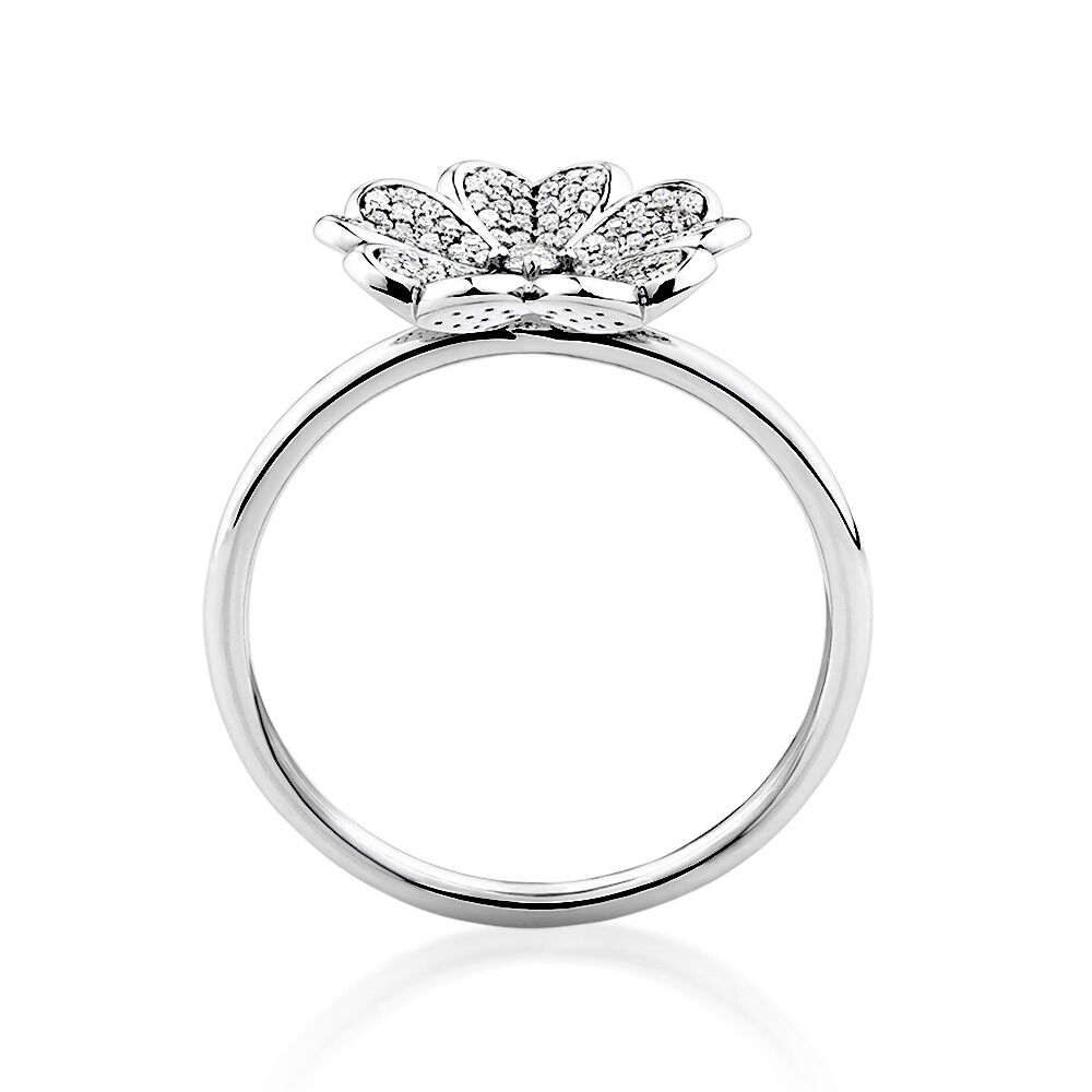 Flower Ring with 0.25 Carat TW of Diamonds in Sterling Silver