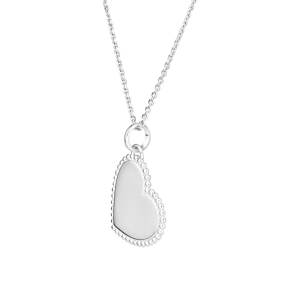 46cm Engravable Heart Pendant in Sterling Silver